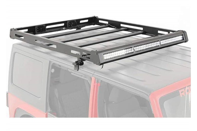 Roof rack system for hard top with LED lights Rough Country Wrangler JK 