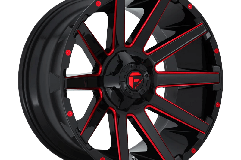 Llanta de aleacin D643 Contra Gloss Black RED Tinted Clear Fuel 9.0x18 ET1 106,1 6x135;6x139,7