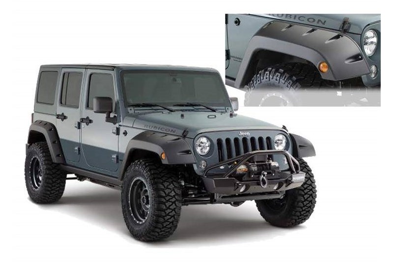 Front fender flares standard coverage Bushwacker Pocket Style Wrangler JK 