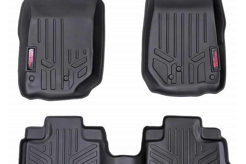 Front and rear floor mats Rough Country Wrangler JK 4 Door 07-13