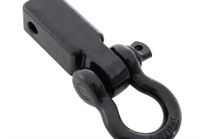 Receiver mounted D-ring shackle steel black Smittybilt