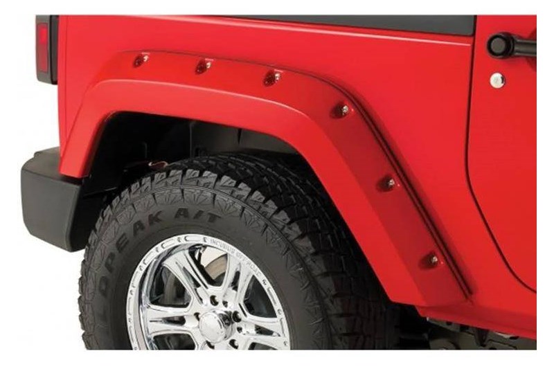 Rear fender flares standard coverage Bushwacker Pocket Style Wrangler JK 2 Door 07-18