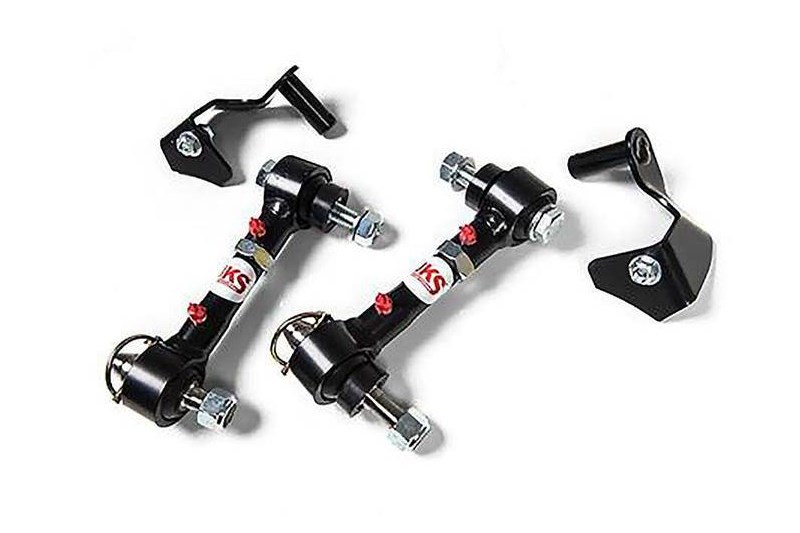 Front disconnect sway bar links with retention brackets JKS Lift 0-2