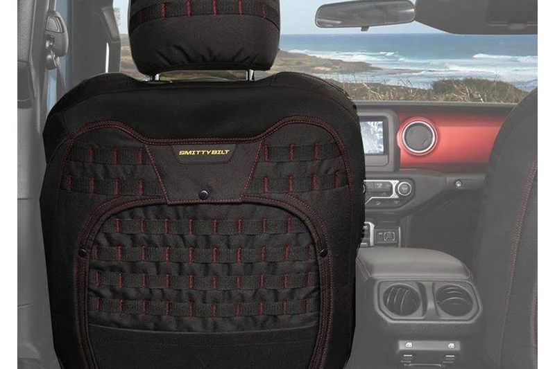 Fundas de asiento delanteras negras Smittybilt Custom Fit G.E.A.R. GEN2