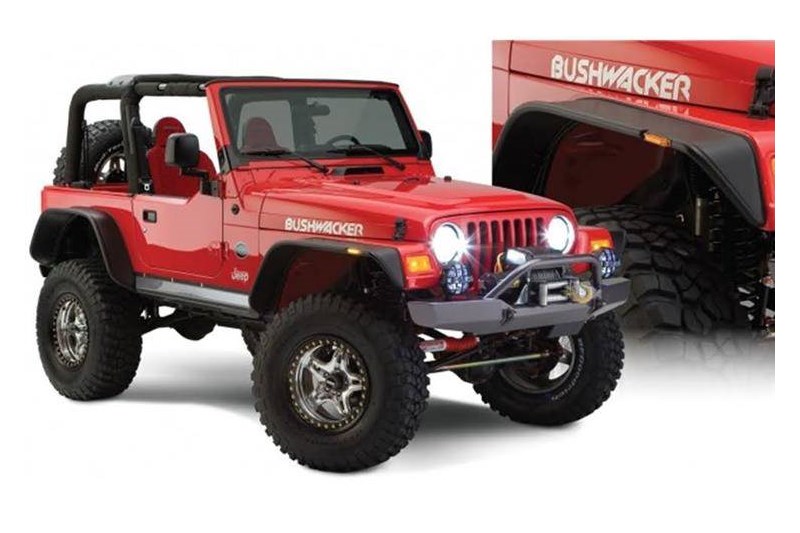 Aletines delanteros y traseros Bushwacker Flat Style Wrangler TJ 97-06