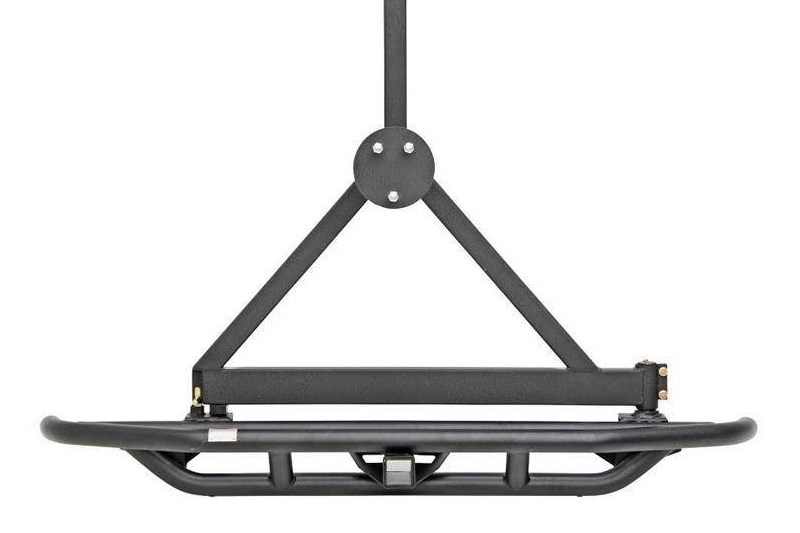 Rear tubular steel bumper with tyre carrier and receiver hitch Smittybilt SRC