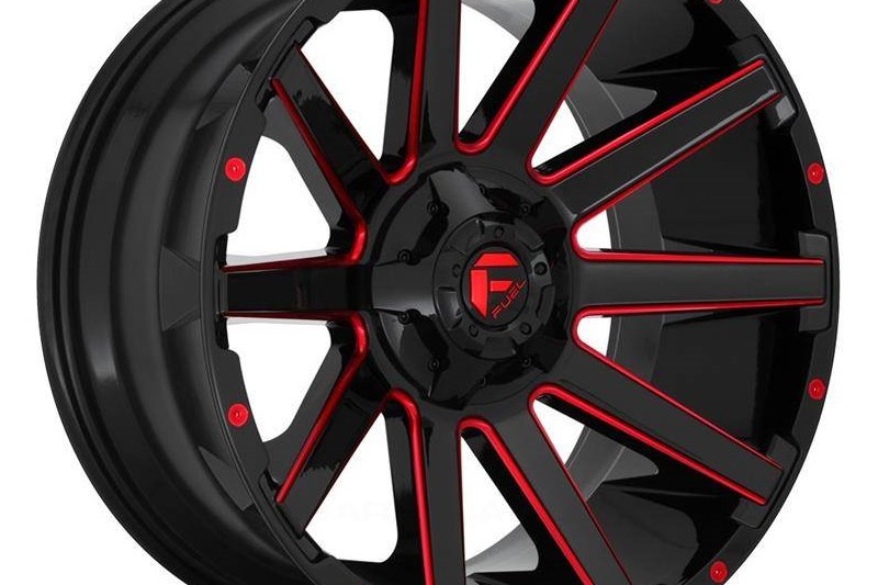 Alloy wheel D643 Contra Gloss Black/Candy Red Fuel 10.0x22 ET-19 106,1 6x139,7;6x135