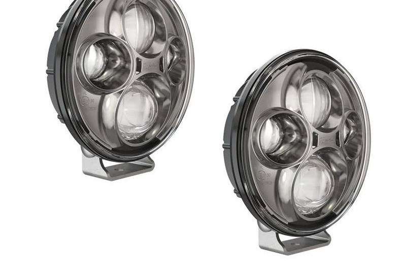 Luces LED redondas cromadas 7