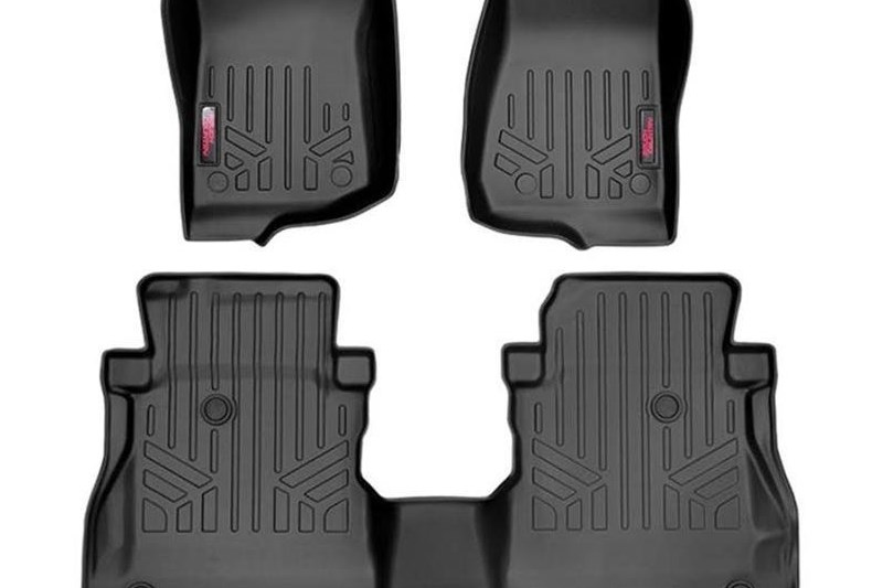 Front and rear floor mats for models with storage toolbox Rough Country Gladiator JT 20-present 