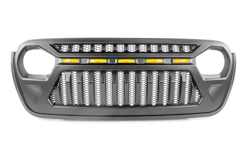 Grill OFD Angry Eyes with Amber lights Wrangler JL