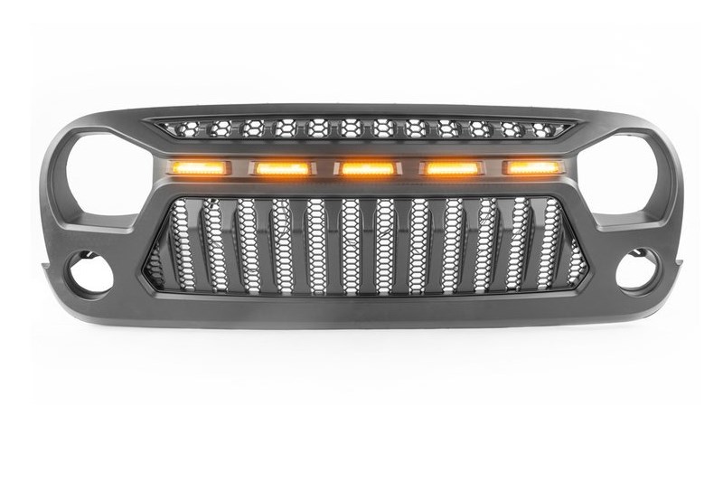 Grill OFD Angry Eyes with Amber lights Wrangler JK 