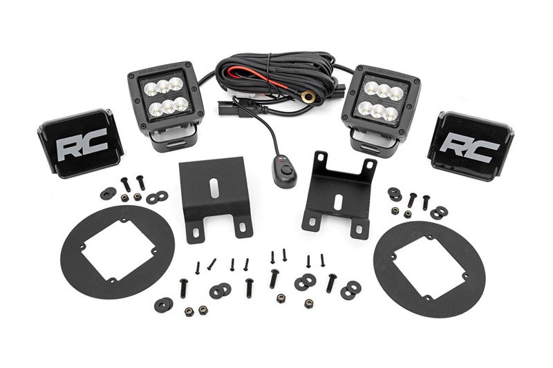 LED fog light kit Cree Flood Beam Rough Country Black Series