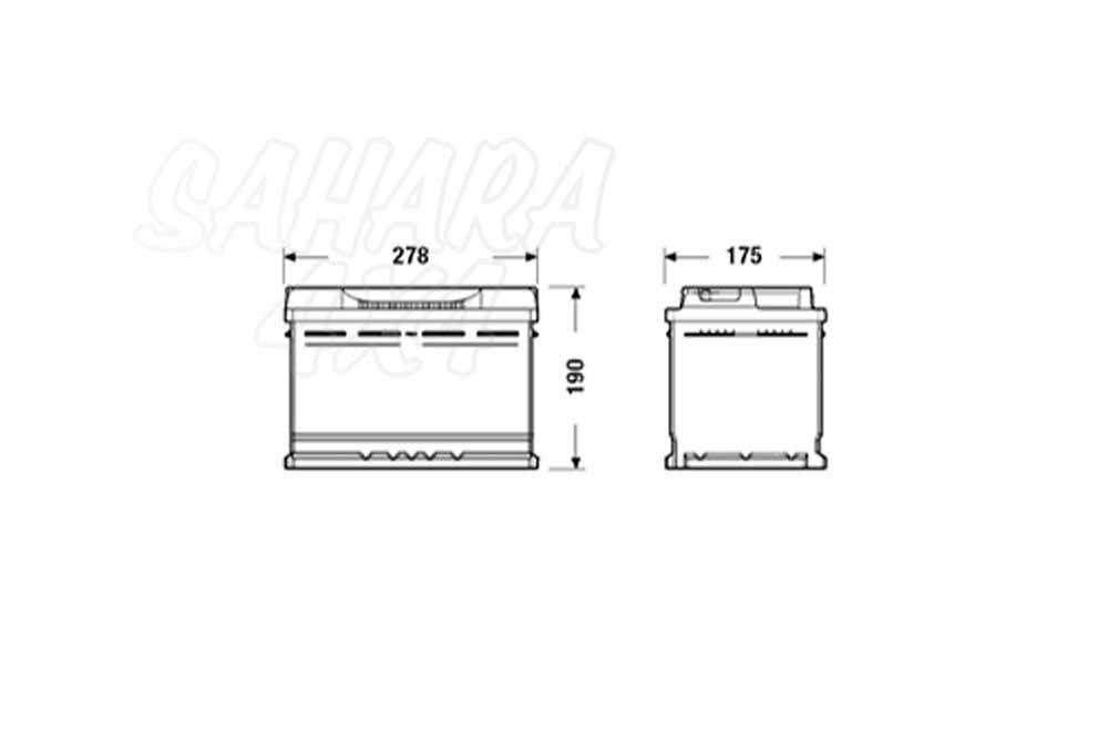 BATERIA SV74H 74 AH 680 EN 278X175X190 Arranque 680 Dimensiones