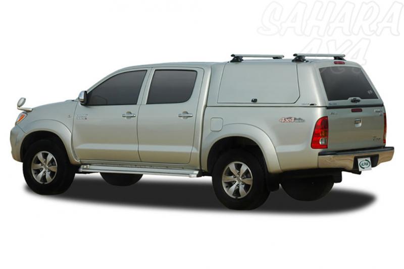 HardTop ALPHA CME en fibra, con portones laterales elevables para Toyota Hilux Vigo 2005-2016 - Para Doble cabina