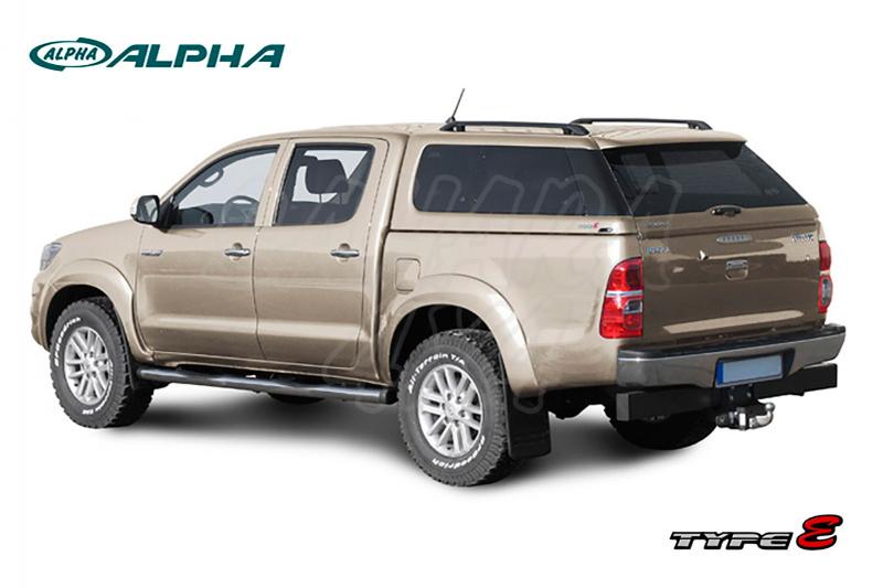 Hardtop ALPHA TYPE-E en fibra, con ventanas, imprimacin para Toyota Hilux Vigo 2005-2016 - Para Doble cabina.