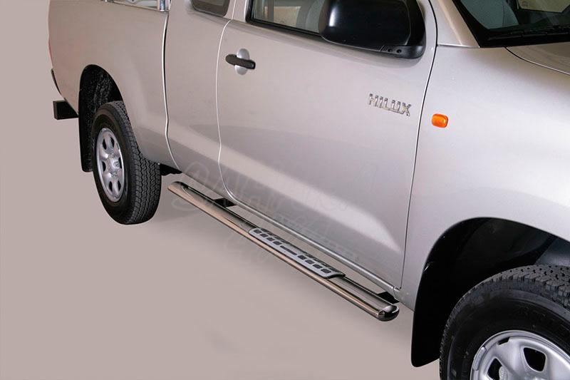 Side steps, oval section. Type DSP for Toyota Hilux Vigo 2005-2016