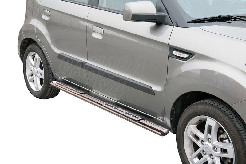 Side steps inox, oval section. Type DSP for Kia Soul 2009-2014