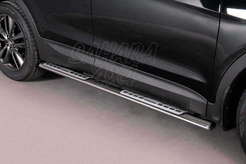 Estribos en tubo inox, seccin oval, con pisantes. Tipo DSP para Hyundai Santa Fe 2012-