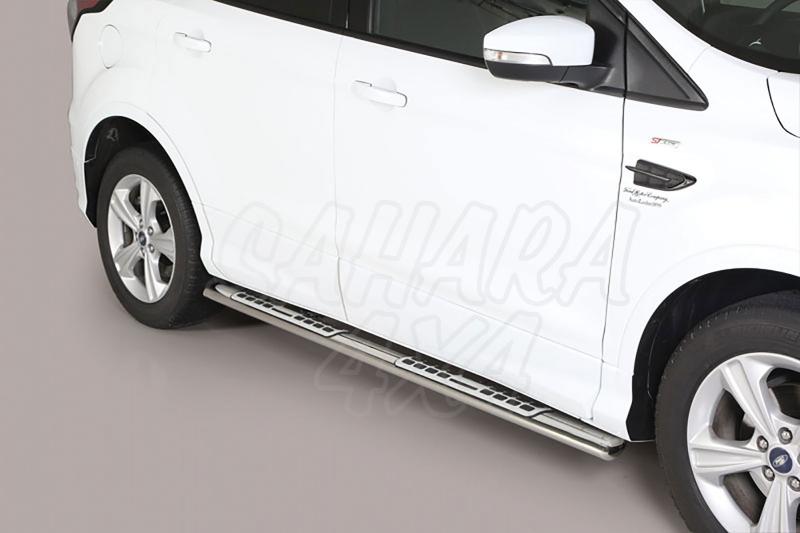 Estribos en tubo inox, seccin oval, con pisantes. Tipo DSP para Ford Kuga 2017-