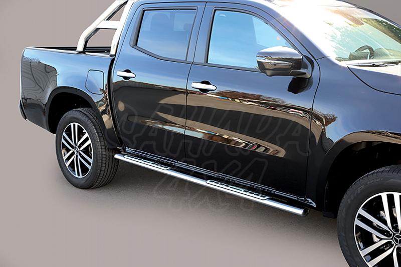Estribos en tubo, seccin oval, con pisantes. Tipo DSP para Mercedes Clase X 2017-