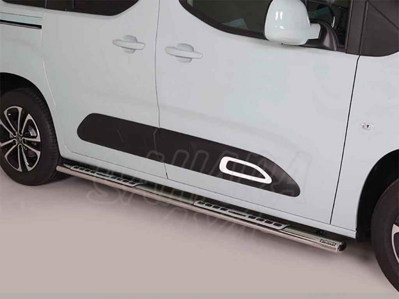 Side steps inox, oval sahped. Type DSP for Peugeot Rifter 2018-