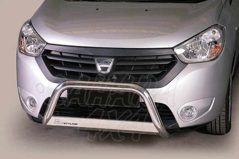 Defensa central inox 63mm con traviesa para Dacia Dokker 2012-