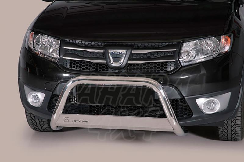 Defensa central inox 63mm con traviesa para Dacia Sandero Stepway 2013-