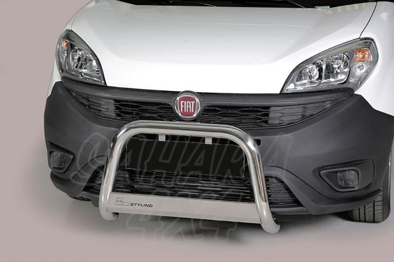 Defensa central inox 63mm con traviesa para Fiat Doblo 2015- - Homologacin CE