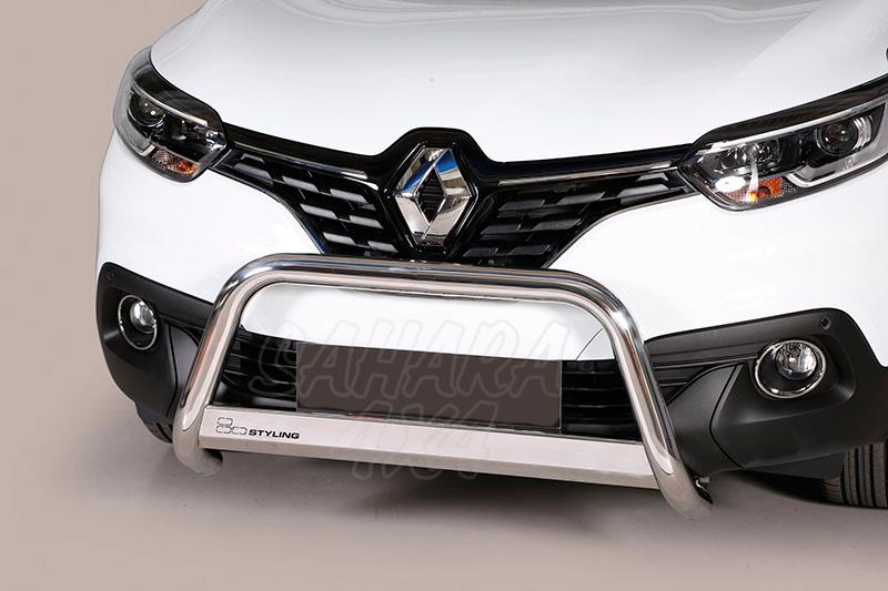 Defensa central inox 63mm con traviesa. Homologacin CE para Renault Kadjar 2015- - 