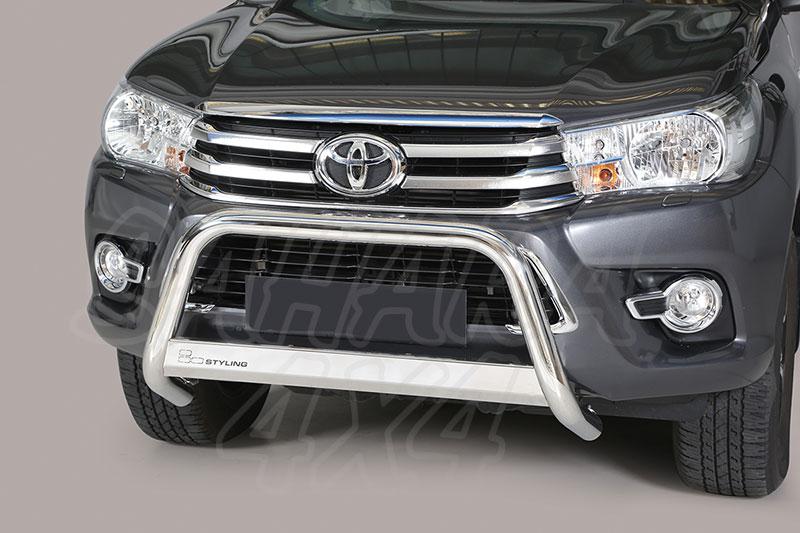 Defensa central inox 63mm con traviesa. Homologacin CE para Toyota Hilux Revo 2016- - 