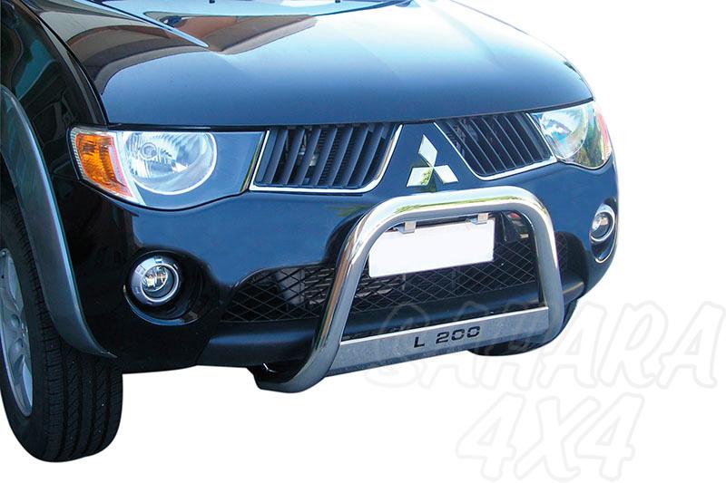 Defensa central inox 63mm con grabacin. Homologacin CE para Mitsubishi L-200 Triton 2006-2009