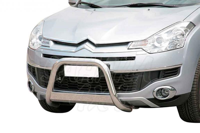 Defensa central inox 63mm con grabado para Citroen C-Crosser 2007-