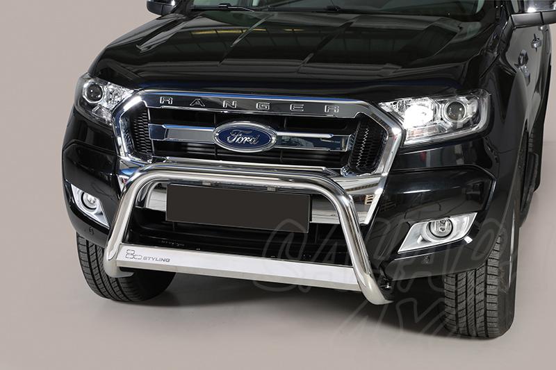 Defensa central inox 63mm con grabacin. Homologacin CE para Ford Ranger 2012-