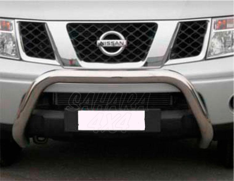 Defensa central inox 76mm sin traviesa. Homologacin CE para Nissan Navara D40 2005-2010