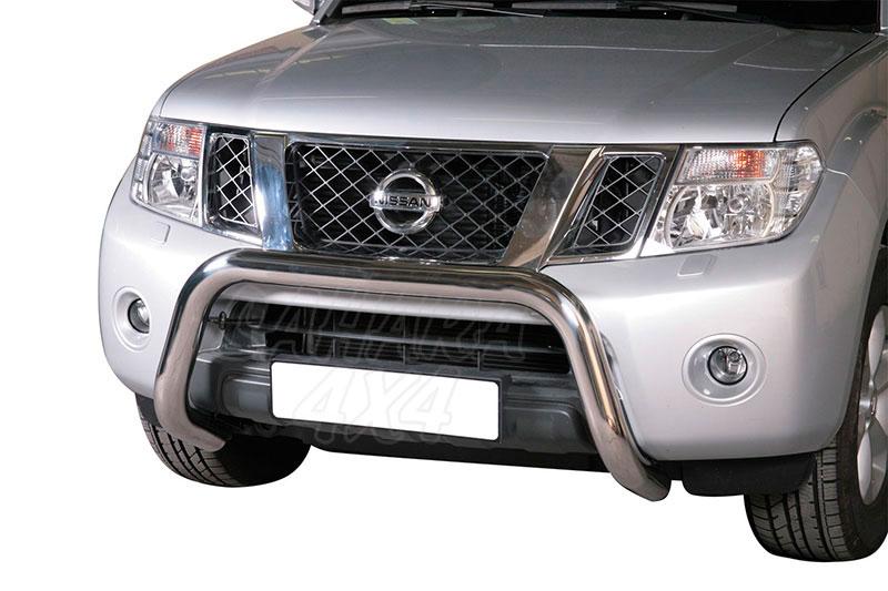 Defensa central inox 76mm sin traviesa. Homologacin CE para Nissan Navara D40 2010-