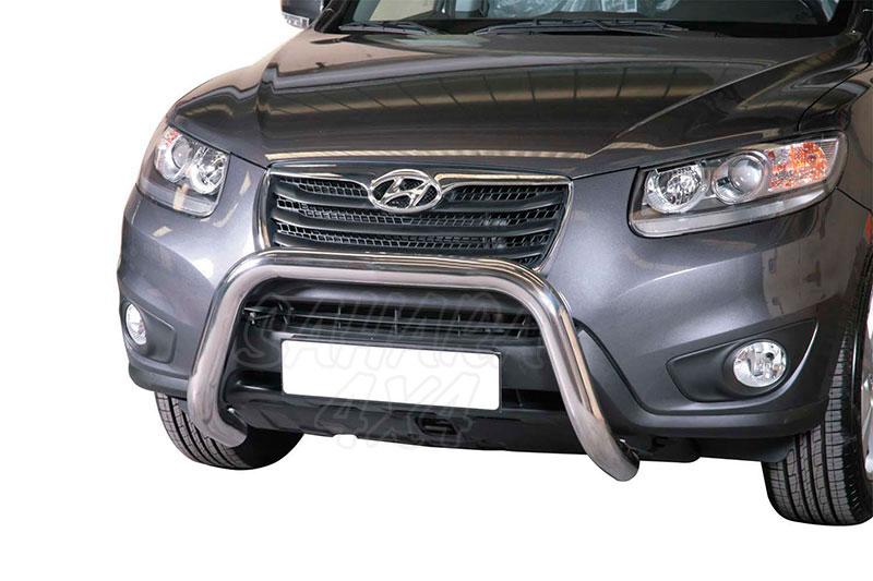 Defensa central inox 76mm sin traviesa. Homologacin CE para Hyundai Santa Fe 2010-2012