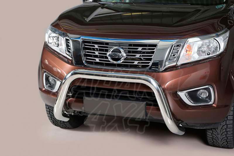 Defensa central inox 76mm sin traviesa. Homologacin CE para Nissan Navara D23