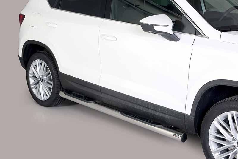 Side steps inox 76mm with platform to step for Seat Ateca 2017-