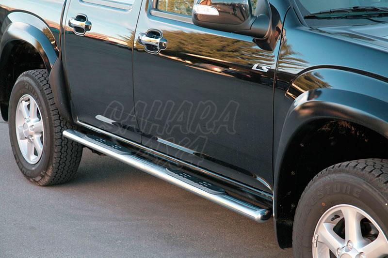 Estribos en tubo inox, seccin oval, con pisantes para Isuzu D-Max/Rodeo 2007-2012 - Doble cabina