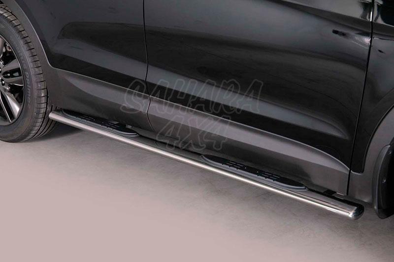 Estribos en tubo inox, seccin oval, con pisantes para Hyundai Santa Fe 2012-