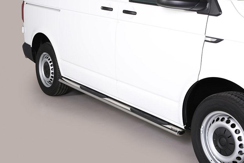 Stainless steel tube side steps Oval Vw Transporter T5 2010+