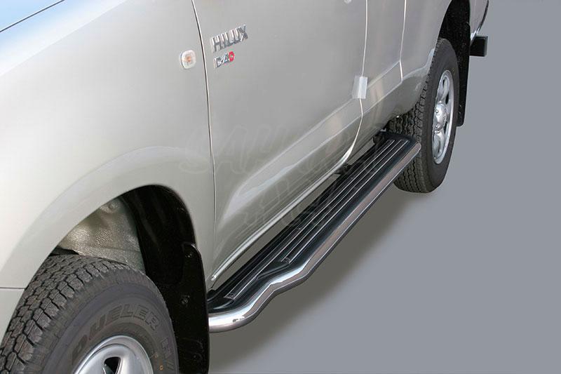 Estribos en plataforma con tubo inox 50mm para Toyota Hilux Vigo 2005-2016