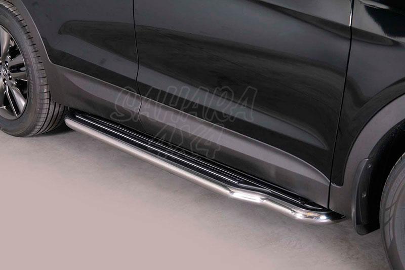 Estribos en plataforma con tubo inox 50mm para Hyundai Santa Fe 2012-