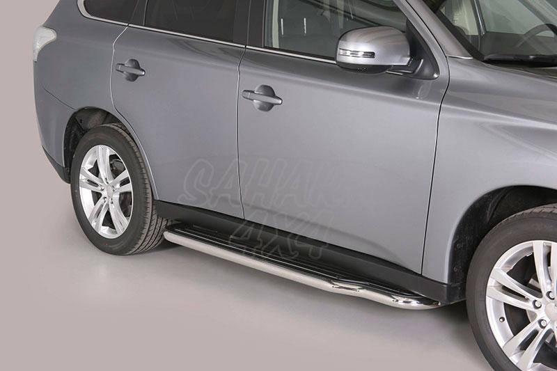 Estribos en plataforma con tubo inox 50mm para Mitsubishi Outlander 2012-2015 - 