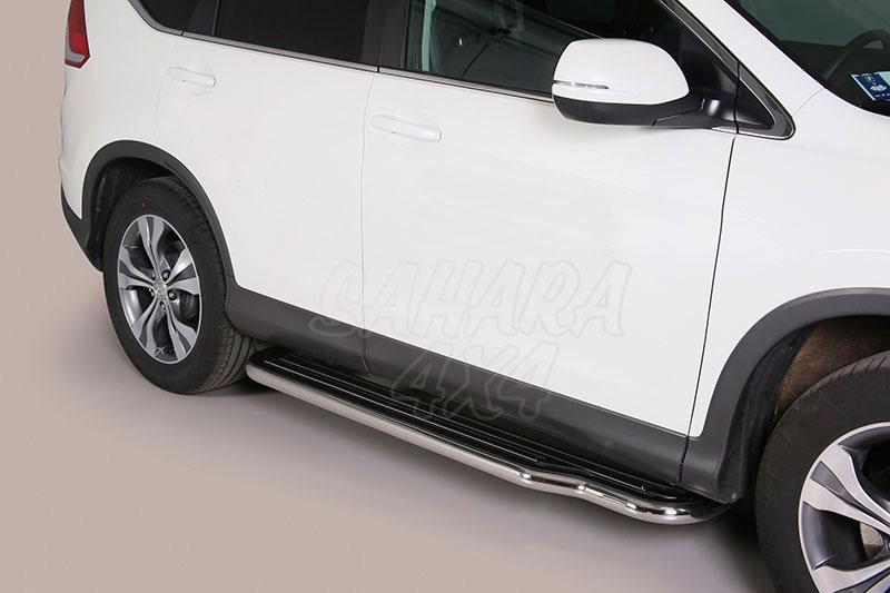 Estribos en plataforma con tubo inox Ø50mm para Honda CR-V 2012-