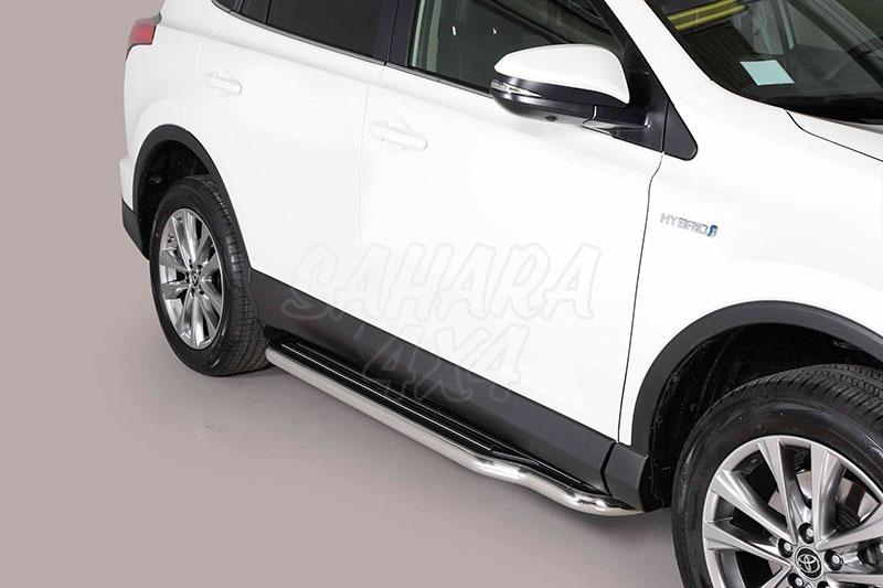 Estribos en plataforma con tubo inox 50mm para Toyota Rav4 2013- - 