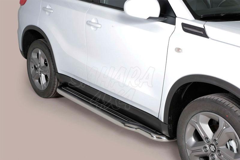 Side steps inox 50mm for Suzuki Vitara 1990-1998 - For 3 doors with engine 1.6 (It is not the image)