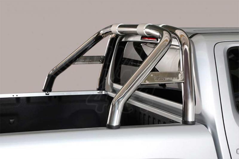 Rollbar en acero inox Ø76mm con traviesa lateral. Tipo RLD para Ford Ranger 2012-
