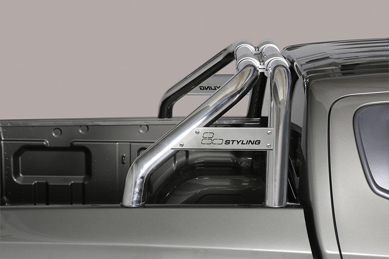 Rollbar en acero inox 76mm, con traviesa  para Mitsubishi L-200 Triton 2015-/Fiat Fullback 2016- - Para Extra cabina.