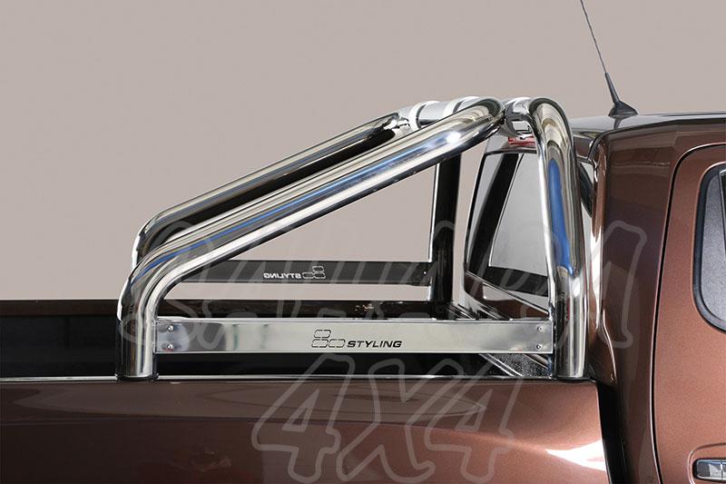 Rollbar en tubo inox 76mm con traviesa lateral para Toyota Hilux Revo 2016-